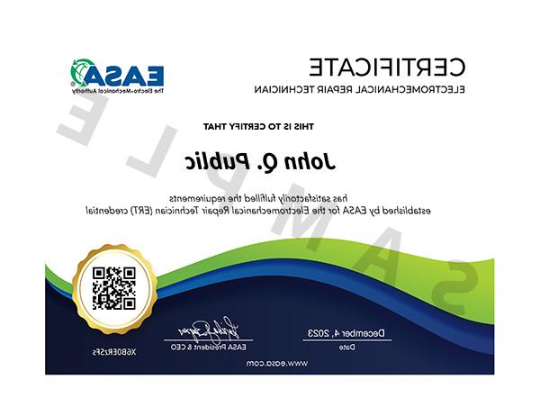 EASA's ERT Certificate